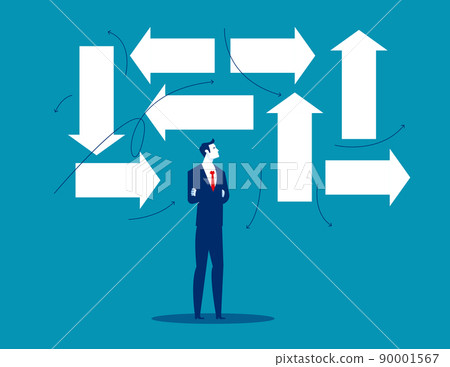Confusion about options and directions. Uncertainty business vector illustration Confusion about options and directions. Uncertainty business vector illustration 90001567