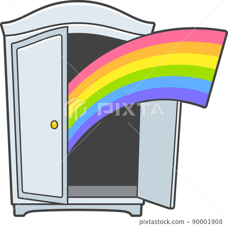 Coming out of the closet LGBT rainbow Coming out of the closet LGBT rainbow 90001908