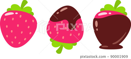Cartoon strawberry dipped in chocolate Cartoon strawberry dipped in chocolate 90001909