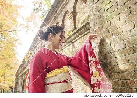 外國人和服觀光京都和服觀光秋葉和外國遊客入境圖像資料 90002226