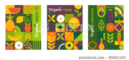 Set organic food flyers,banners. 90002281