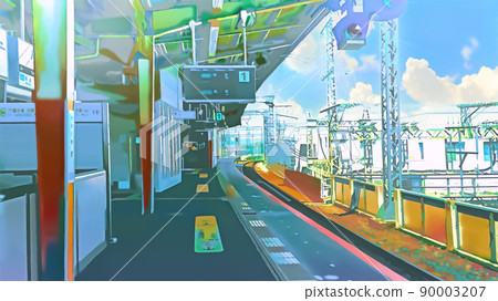 In front of the station platform 90003207