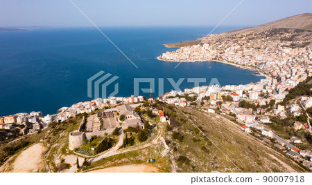 Bird's eye view of Saranda, city in Albanian Riviera Bird's eye view of Saranda, city in Albanian Riviera 90007918