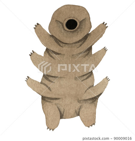 Cute watercolor tardigrades, water bear. Hello pose 90009016