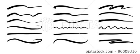 Line marker stroke underline. Marker highlight brush effect 90009310