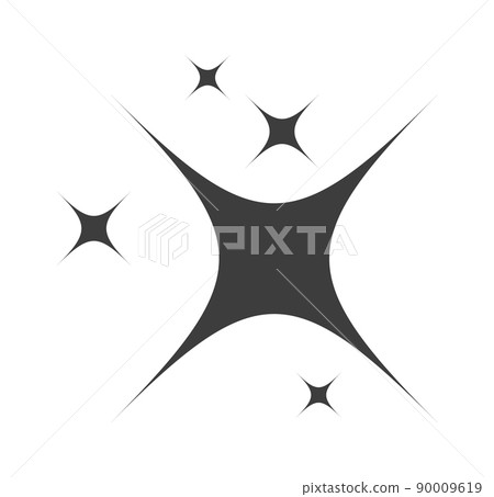 Sparkle icon set. Shiny cartoon stars. Glowing light effect stars and bursts collection 90009619