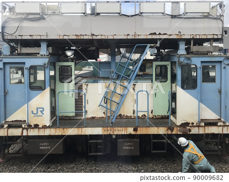 JR maintenance and inspection vehicle, BMW-2514, railway station equipment, low angle, JR West, station scenery, railway fans, mainly JR maintenance and inspection vehicle, BMW-2514, railway station equipment, low angle, JR West, station scenery, railway fans, mainly 90009682