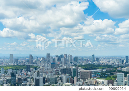 俯瞰新宿市的城市景觀 90009934