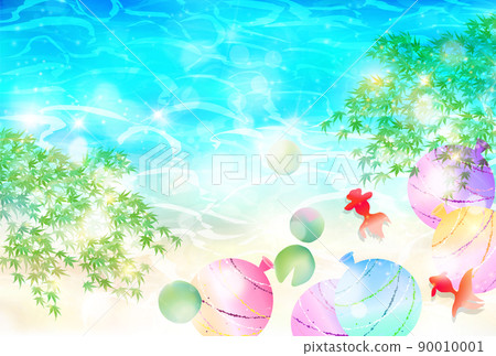 海浪金魚背景 90010001