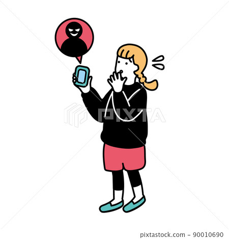 Illustration of elementary school students who have trouble with SNS 90010690