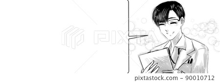 Cartoon handsome glasses Medical advice at doctor's examination Smile and encouragement 90010712