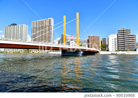 從新大橋/隅田川附近看森下站（東京都江東區）[2022.3] 90010908