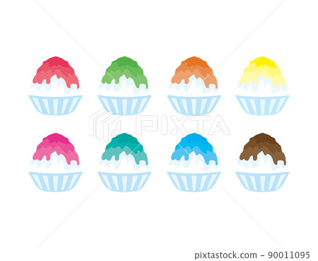 Shaved ice icon set vector illustration 90011095