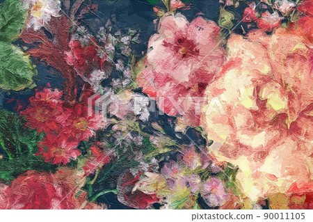 Beautiful oil painting flower illustration Beautiful oil painting flower illustration 90011105