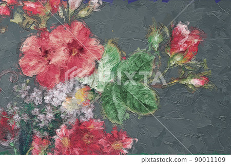 Beautiful oil painting flower illustration Beautiful oil painting flower illustration 90011109