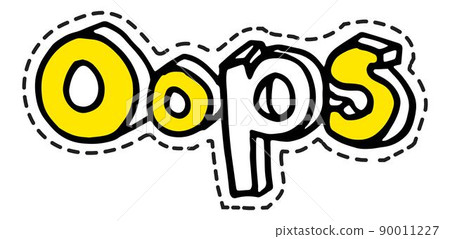 Oops sticker for chatting, colorful doodle icon 90011227
