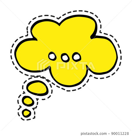 Thought bubble with dots, thinking chat sticker 90011228