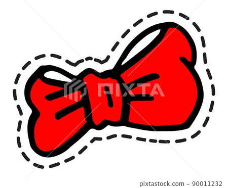 Bowtie, decorative ribbon sticker colorful doodle 90011232