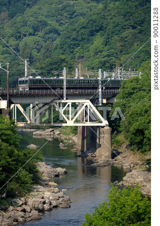 Series 207 train going through the No. 4 Yamatogawa Bridge Series 207 train going through the No. 4 Yamatogawa Bridge 90011288