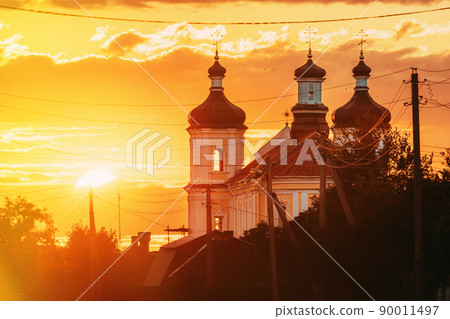 Yurovichi, Belarus. , Big Sun Above Jesuit Collegium Complex 90011497