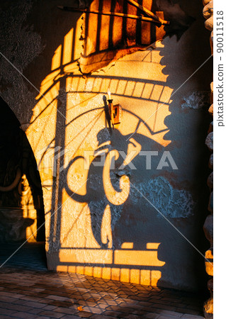 Shadows frpm mammoth decorations in pre-historic place. Primitive Man Upper Period Of The Paleolithic 26 Thousand Years Ago in Yurovichi. belarus. Sunset summer evening Shadows frpm mammoth decorations in pre-historic place. Primitive Man Upper Period Of The Paleolithic 26 Thousand Years Ago in Yurovichi. belarus. Sunset summer evening 90011518