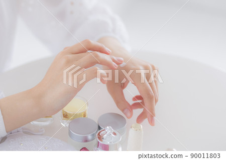 Beauty image at hand to apply cream 90011803