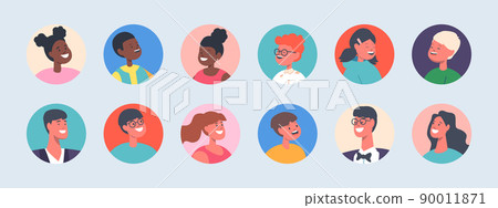 Set of People Avatars, Children and Adults Male and Female Characters, Diverse Men, Women, Girls or Boys Portraits Set of People Avatars, Children and Adults Male and Female Characters, Diverse Men, Women, Girls or Boys Portraits 90011871