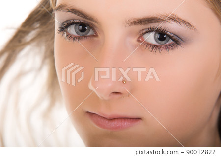 portait beautiful young woman. isolated jn white 90012822