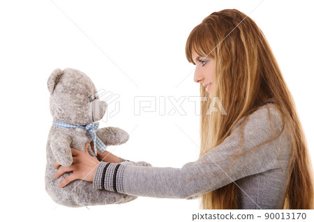 portait beautiful young woman. isolated jn white 90013170