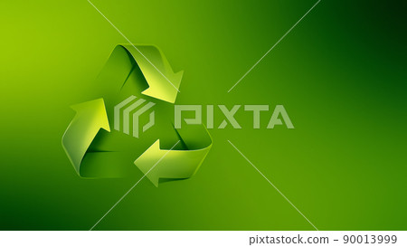 Bright Green Recycling Symbol on Green 90013999