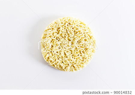 Top view of instant noodles in round shape. Top view of instant noodles in round shape. 90014832