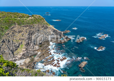 從高知縣土佐清水市足折岬眺望太平洋 從高知縣土佐清水市足折岬眺望太平洋 90015173
