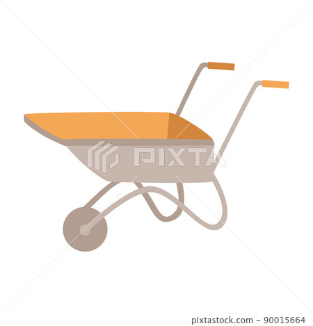 Garden cart, vector illustration of a doodle style utility wheelbarrow 90015664