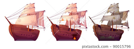 Wooden ships, isolated wood boats with white sails Wooden ships, isolated wood boats with white sails 90015796