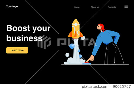 Boost your business landing page, startup success, 90015797
