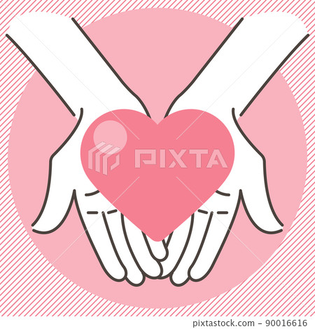 Heart mark on both hands [Vector illustration material] 90016616