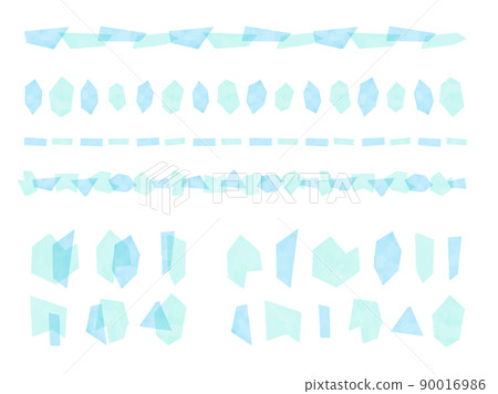 Watercolor style geometric parts vector background / line material set Ramune color 90016986