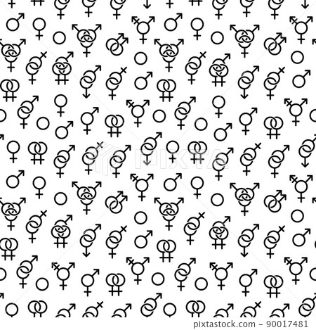 Seamless pattern with sexuality symbols. Vector illustration. Seamless pattern with sexuality symbols. Vector illustration. 90017481