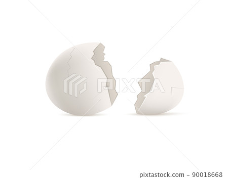Broken empty eggshell template realistic vector illustration isolated on white. 90018668