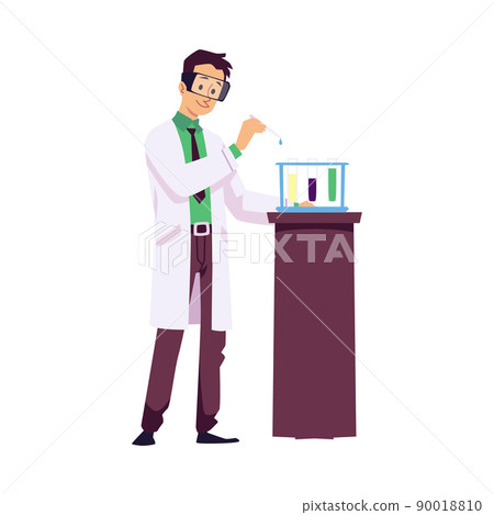 Agronomy scientist doing research or experiment using laboratory test tubes Agronomy scientist doing research or experiment using laboratory test tubes 90018810