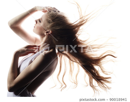 Fashion portrait young elegant woman with a redhead hair Fashion portrait young elegant woman with a redhead hair 90018941