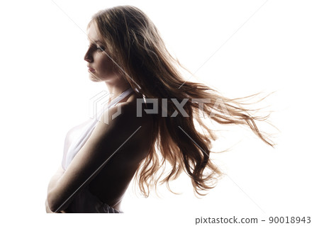 Fashion portrait young elegant woman with a redhead hair 90018943
