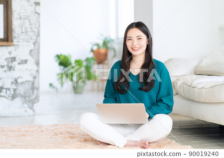 Female PC Lifestyle New Normal Telework Female PC Lifestyle New Normal Telework 90019240