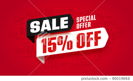 Fifteen percent off sale special offer poster design for event promotion 90019668