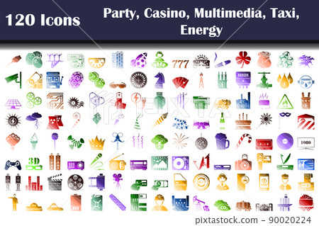Set of 120 Party, Casino, Multimedia, Taxi, Energy icons Set of 120 Party, Casino, Multimedia, Taxi, Energy icons 90020224