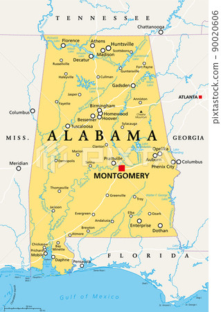 Alabama, AL, political map with the capital... - Stock Illustration ...