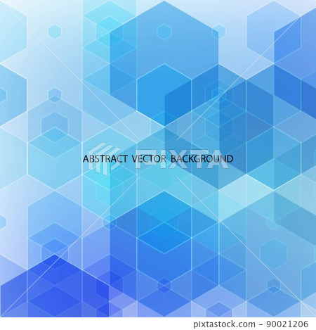 Vector Abstract geometric background. Template brochure design. Blue hexagon shape. eps 10 90021206