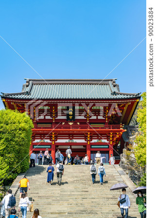[神奈川縣] 鎌倉的鶴岡八幡宮，陽光明媚 90023884