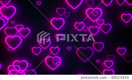 Glowing hearts icons 90024850