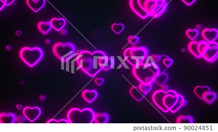 Glowing hearts icons 90024851